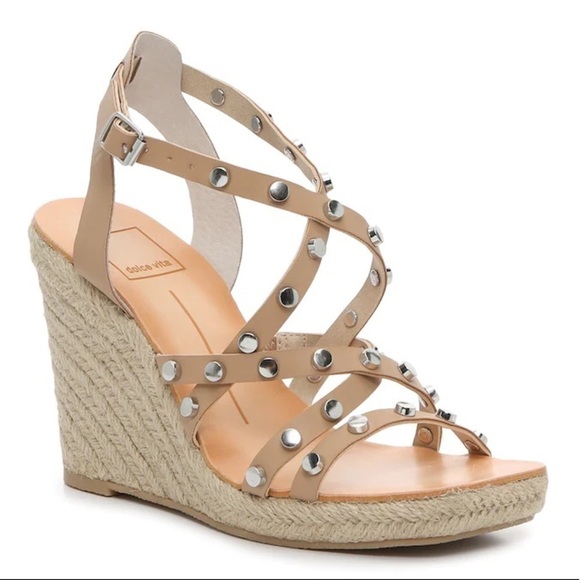 𝅺DOLCE VITA | NWOT Marrio Studded Espadrille Wedge Sandals Size 10 - Picture 1 of 11